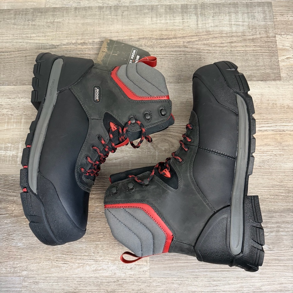 Bogs 6" BEDROCK SHELL Black Boots New Men's Safety Toe Work Shoes-size 11 NWOB - Picture 11 of 14